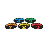 SKLZ Marcadores de Entrenamiento de Baloncesto Shot Spotz,Mejora la Conciencia de la Cancha,Discos de Alta Densidad,5 Piezas,10 cm,Uso en Canchas Interiores y Exteriores - Color Naranja
