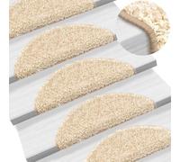 SKM Alfombrillas para escaleras 10 Unidades 56x17x3 cm Crema Semicircular,Casa y jardín,Productos del hogar,Alfombrillas para escalones,Crema,3.71 kg,149791