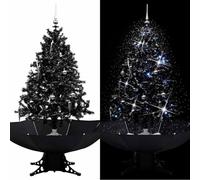 SKM Árbol de Navidad con Nieve y Base de Paraguas PVC Negro 140cm,Casa y jardín,Decoración,Decoraciones Festivas y estacionales,Arboles de Navidad,Negro,5.6 kg,289932