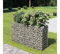SKM Arriate de gaviones de Acero 180x50x100 cm,Casa y jardín,Jardín,Jardinería,Maceteros y jardineras,Plateado,23 kg,143558