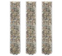 SKM Arriate gaviones Circular 3 uds Acero galvanizado Ø30x150 cm,Casa y jardín,Jardín,Jardinería,Maceteros y jardineras,Plateado,15.2 kg,152021