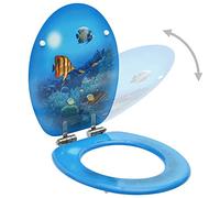 SKM Asiento WC Tapa Cierre Suave 2 uds MDF diseño Fondo Submarino,Piezas y Herramientas para componentes de Accesorios de baño y bidé,Asientos de inodoros y bidés,Multicolor,7.8 kg,3056414