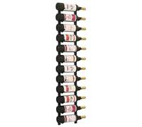 SKM Botellero de Pared para 12 Botellas Hierro Negro,Mobiliario,Armarios y Almacenamiento,Botelleros,Negro,2.87 kg,282466