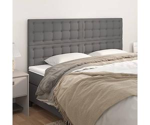 SKM Cabeceros 4 Unidades de Cuero sintético Gris 90x5x78/88cm,Mobiliario,Camas y Accesorios,Cabeceros y pies de Cama,Gris,21.1 kg,3116438