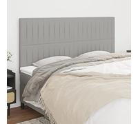 SKM Cabeceros 4 Unidades de Tela Gris Claro 90x5x78/88 cm,Mobiliario,Camas y Accesorios,Cabeceros y pies de Cama,Gris,20.9 kg,3116584