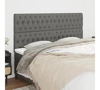 SKM Cabeceros 4 Unidades de Tela Gris Oscuro 100x7x78/88 cm,Mobiliario,Camas y Accesorios,Cabeceros y pies de Cama,Gris,23.7 kg,3116691
