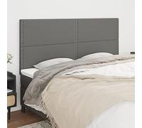 SKM Cabeceros 4 Unidades de Tela Gris Oscuro 80x5x78/88 cm,Mobiliario,Camas y Accesorios,Cabeceros y pies de Cama,Gris,19.6 kg,3116199