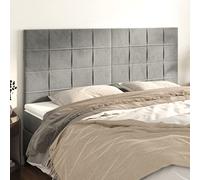 SKM Cabeceros 4 Unidades de tercio Gris Claro 80x5x78/88 cm,Mobiliario,Camas y Accesorios,Cabeceros y pies de Cama,Gris,18.9 kg,3116386