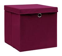 SKM Caja de almacenaje con Tapa 10 uds Tela Rojo Oscuro 32x32x32 cm,Casa y jardín,Productos del hogar,Organización y Almacenamiento,Cestas para almacenaje,Rojo,7.25 kg,288344