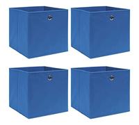 SKM Cajas de almacenaje 4 uds Tela Azul 32x32x32 cm,Casa y jardín,Productos del hogar,Organización y Almacenamiento,Cestas para almacenaje,Azul,2.4 kg,288337