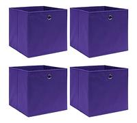 SKM Cajas de almacenaje 4 uds Tela no Tejida Morado 28x28x28 cm,Casa y jardín,Productos del hogar,Organización y Almacenamiento,Cestas para almacenaje,Púrpura,1.75 kg,325211