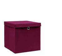 SKM Cajas de almacenaje con Tapas 10 uds Rojo Oscuro 28x28x28 cm,Casa y jardín,Productos del hogar,Organización y Almacenamiento,Cestas para almacenaje,Rojo,5.6 kg,325202