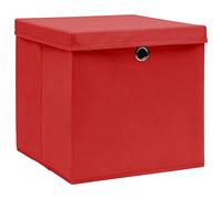 SKM Cajas de almacenaje con Tapas 10 uds Tela Rojo 32x32x32 cm,Casa y jardín,Productos del hogar,Organización y Almacenamiento,Cestas para almacenaje,Rojo,7.25 kg,288364