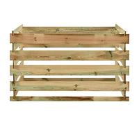SKM Compostador con Listones Madera Pino impregnada 120x120x70 cm,Casa y jardín,Jardín,Jardinería,Compostaje,Compostadores,Verde,20 kg,316060