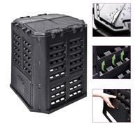 SKM Compostador de jardín Negro 68,9x68,9x83,9 cm 360 L,Casa y jardín,Jardín,Jardinería,Compostaje,Compostadores,Negro,7.97 kg,146275