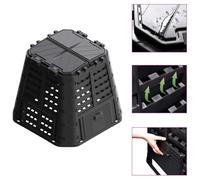 SKM Compostador de jardín Negro 93,3x93,3x80 cm 480 L,Casa y jardín,Jardín,Jardinería,Compostaje,Compostadores,Negro,8.38 kg,146276