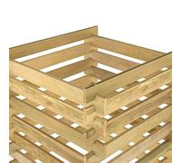 SKM Compostador de Listones Madera Pino impregnada 90x90x90 cm,Casa y jardín,Jardín,Jardinería,Compostaje,Compostadores,Marrón,15 kg,318377