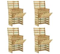 SKM Compostadores de láminas 4 uds Madera de Pino 80x50x100 cm,Casa y jardín,Jardín,Jardinería,Compostaje,Compostadores,Marrón,60 kg,3078138