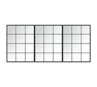 SKM Espejos de Pared 3 uds Metal Negro 80x60 cm,Casa y jardín,Decoración,Espejos,Negro,18 kg,3189033