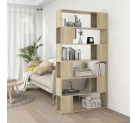 SKM Estantería Divisor de Espacios Color Roble Sonoma 100x24x188 cm,Mobiliario,Estanterías,Librerías y estanterías,Marrón,38.74 kg,3082074