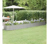 SKM Jardinera arriate Acero Recubrimiento Polvo Plata 440x80x36 cm,Casa y jardín,Jardín,Jardinería,Maceteros y jardineras,Plateado,318937
