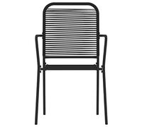 SKM Juego de Comedor de jardín 3 Piezas Negro,Mobiliario,Muebles de jardín,Conjuntos de jardín,Negro,24.68 kg,3099143