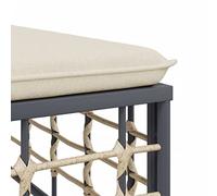 SKM Juego de Muebles de jardín 3 pzas Cojines Antracita ratán PE,Mobiliario,Muebles de jardín,Asientos de Exterior,Sofás de Exterior,Antracita,30.1 kg,3186724