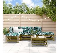 SKM Juego de Muebles de jardín 6 pzas Madera de Pino impregnada,Mobiliario,Muebles de jardín,Conjuntos de jardín,Marrón,50.24 kg,3186332