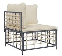 SKM Juego de Muebles de jardín 9 pzas y Cojines ratán PE Antracita,Mobiliario,Muebles de jardín,Asientos de Exterior,Sofás de Exterior,Antracita,99.9 kg,3186708