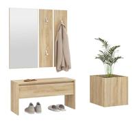 SKM Juego de Muebles de recibidor Madera contrachapada Roble Sonoma,Mobiliario,Bancos,Bancos para recibidores y Almacenamiento,Beige,30.77 kg,3082056