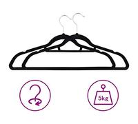 SKM Juego de Perchas Ropa 20 uds Antideslizantes tercio Negro,Casa y jardín,Productos del hogar,Organización y Almacenamiento,Almacenamiento de Ropa y armarios,Perchas,Negro,1.85 kg,289920