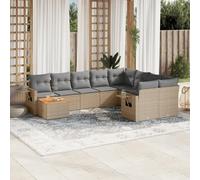 SKM Juego de sofás jardín con Cojines Beige 10 pzas ratán sintético,Mobiliario,Muebles de jardín,Asientos de Exterior,Sofás modulares de Exterior,Beige,81.6 kg,3224729