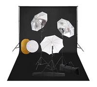 SKM Kit Estudio fotográfico lámparas, sombrillas, Fondo y Reflector,Cámaras y Objetivos,Fotografía,Iluminación y Estudio,Flashes e iluminaciones de Estudio,Negro,14.06 kg,3067092