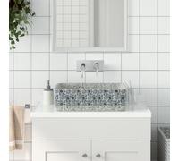 SKM Lavabo de encimera Rectangular cerámica Gris Azul 46x35,5x13 cm,Bricolaje,Fontanería,Piezas para fontanería,Lavabos y fregaderos,Lavabos,Gris,10.55 kg,155072