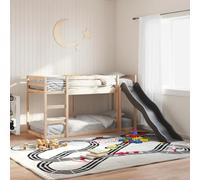 SKM Litera con tobogán y Escalera Madera Maciza de Pino 90x200 cm,Mobiliario,Camas y Accesorios,Camas y somieres,Marrón,42.3 kg,3284242