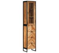 SKM Mueble de baño Hierro y Madera Maciza de Acacia 40x27x190 cm,Mobiliario,Armarios y Almacenamiento,Tocadores,Tocadores de baño,Marrón,52.98 kg,3217118