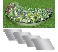 SKM Paneles divisorios bles Acero 10 uds galvanizado 100x14 cm,Bricolaje,Vallas de jardín,Ribetes y Bordes para jardín,Plateado,17.68 kg,271784