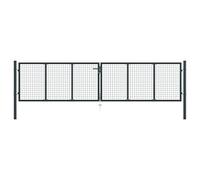 SKM Puerta de jardín de Malla de Acero galvanizado, 400 x 75 cm, Gris,Bricolaje,Vallas de jardín,Puertas de jardín,Antracita,32.4 kg,145776