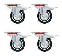 SKM Ruedas giratorias con Frenos Dobles 4 Unidades 75 mm,Economía e Industria,Manipulación de Materiales,1.77 kg,143443