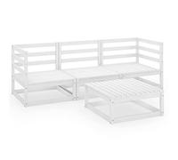 SKM Set de salón de jardín de 4 pzas Madera Maciza de Pino,Mobiliario,Muebles de jardín,Conjuntos de jardín,42.66 kg,3075325