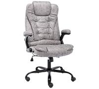 SKM Silla de Oficina de Piel de Ante sintética Gris Claro,Mobiliario,Mobiliario de Oficina,Sillas de Oficina,Gris,18.6 kg,20575