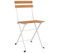 SKM Sillas cafetería Plegables 2 uds Acero y Madera Maciza Acacia,Mobiliario,Muebles de jardín,Asientos de Exterior,Sillas de jardín,Marrón,9.4 kg,319974