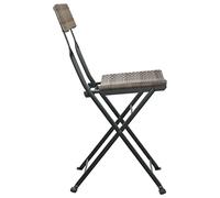 SKM Sillas cafetería Plegables 2 uds Acero y ratán sintético Gris,Mobiliario,Muebles de jardín,Asientos de Exterior,Sillas de jardín,Gris,9.8 kg,319988