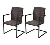 SKM Sillas de Comedor voladizas 2 Unidades Cuero sintético marrón,Mobiliario,Sillas,Sillas de Comedor,Marrón,19.7 kg,242284
