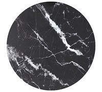 SKM Tablero de Mesa diseño mármol Vidrio Templado Negro Ø70x0,8 cm,Mobiliario,Accesorios para mesas,Tableros para mesas,Negro,8.14 kg,322265