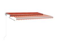 SKM Toldo Manual retráctil con luz LED Naranja y marrón 4x3 m,Casa y jardín,Jardín,Artículos de Exterior,Toldos,Multicolor,46.56 kg,3069945