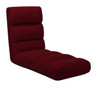 SKM Tumbona de Suelo Plegable de Cuero sintético Rojo Vino Tinto,Mobiliario,Sillas,Divanes,Rojo,10.95 kg,325249