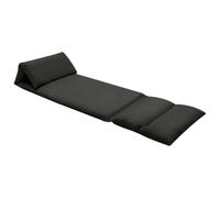 SKM Tumbona de Suelo Plegable Microfibra Negra,Mobiliario,Sillas,Divanes,Negro,5.6 kg,325262