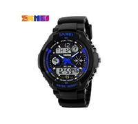 (Skmei azul) Nuevos relojes deportivos S Shock Fashion G para hombre, relojes digitales analógicos multifuncionales