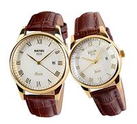 SKMEI Par de relojes para parejas, hombres y mujeres, para él y ella, para marido, esposa, San Valentín, reloj de pulsera a juego, regalo de boda, impermeable, negocios, moda, cuarzo, calendario